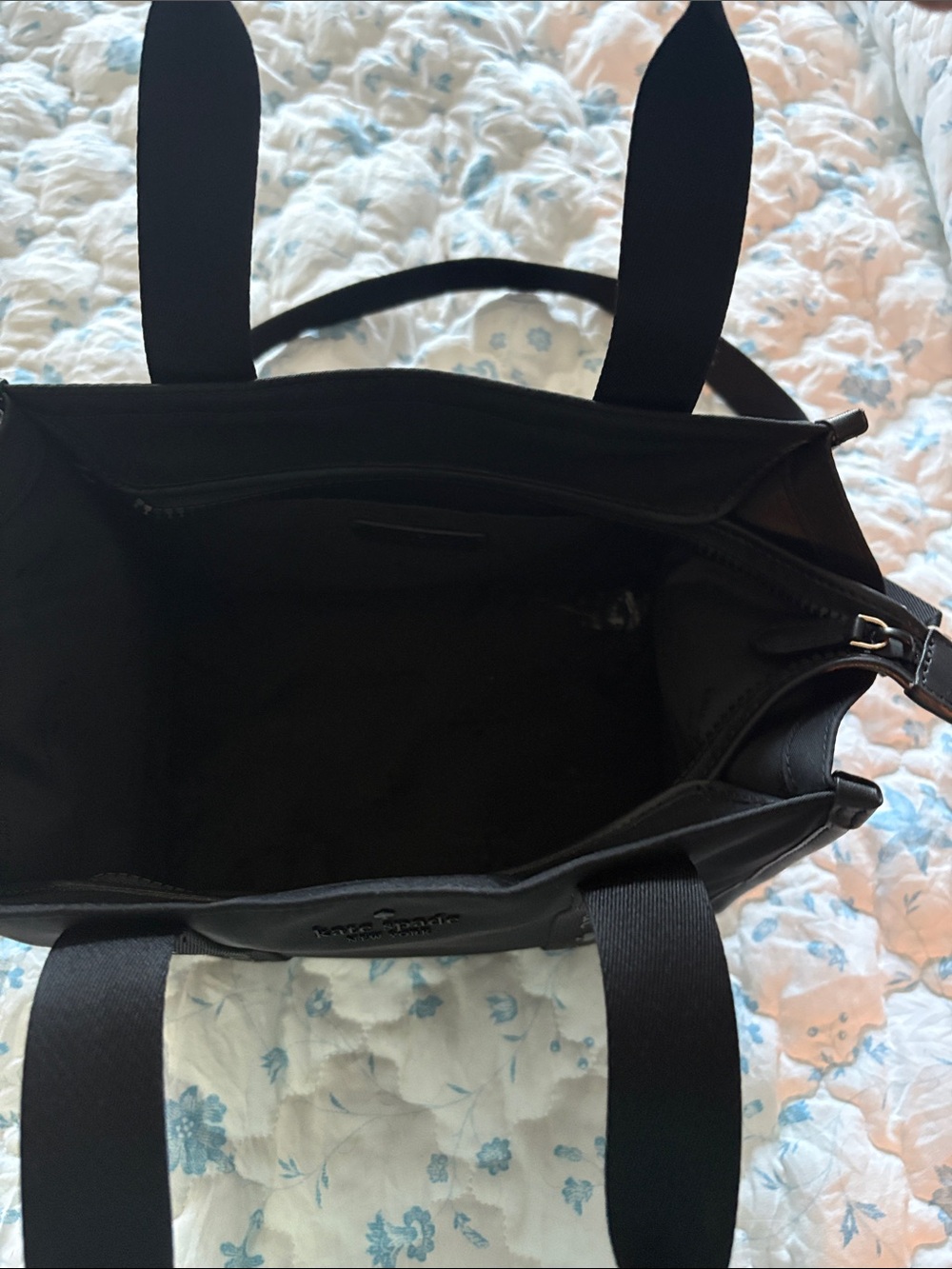 kate spade Black Structured Tote with Logo Straps - Picture 2 of 3